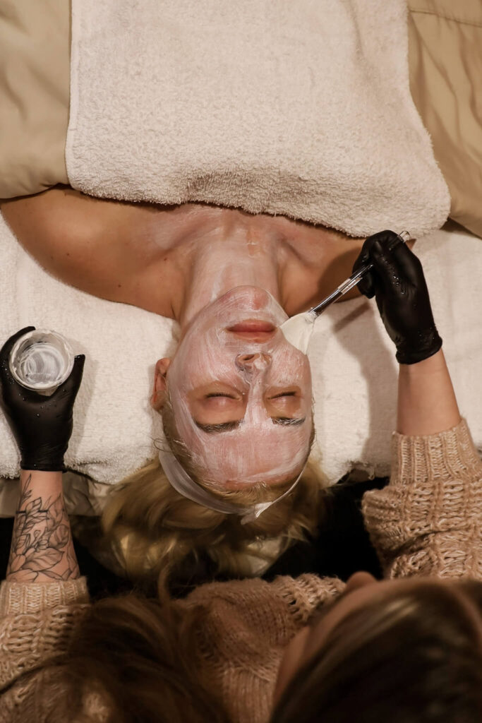 woman getting a facial